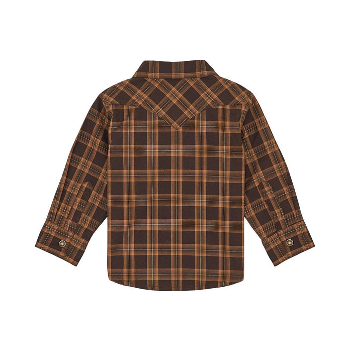 Wrangler Infant Retro Brown Plaid Shirt
