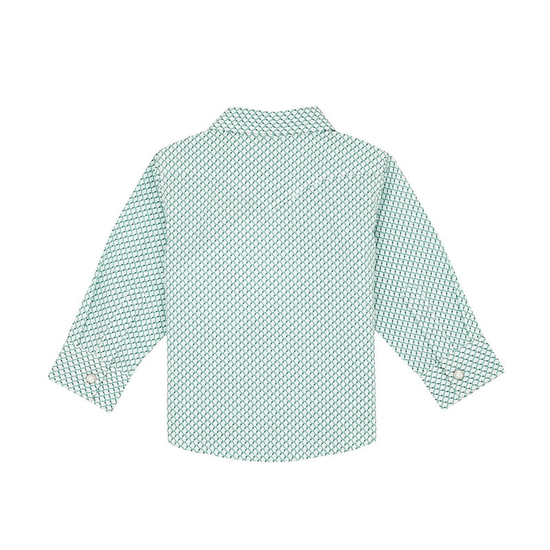 Wrangler Infant Teal Long Sleeve Snap Shirt