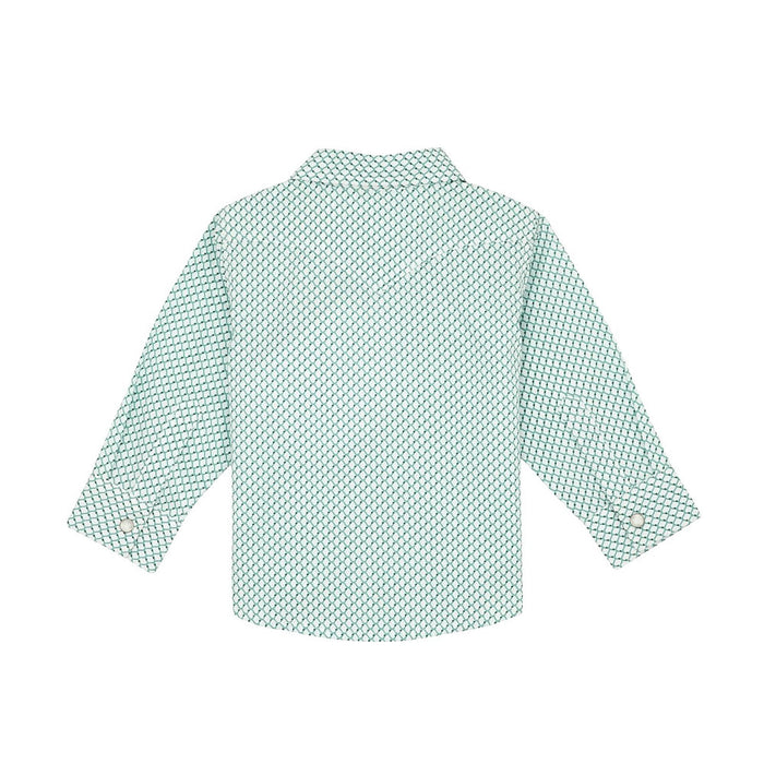 Wrangler Infant Teal Long Sleeve Snap Shirt