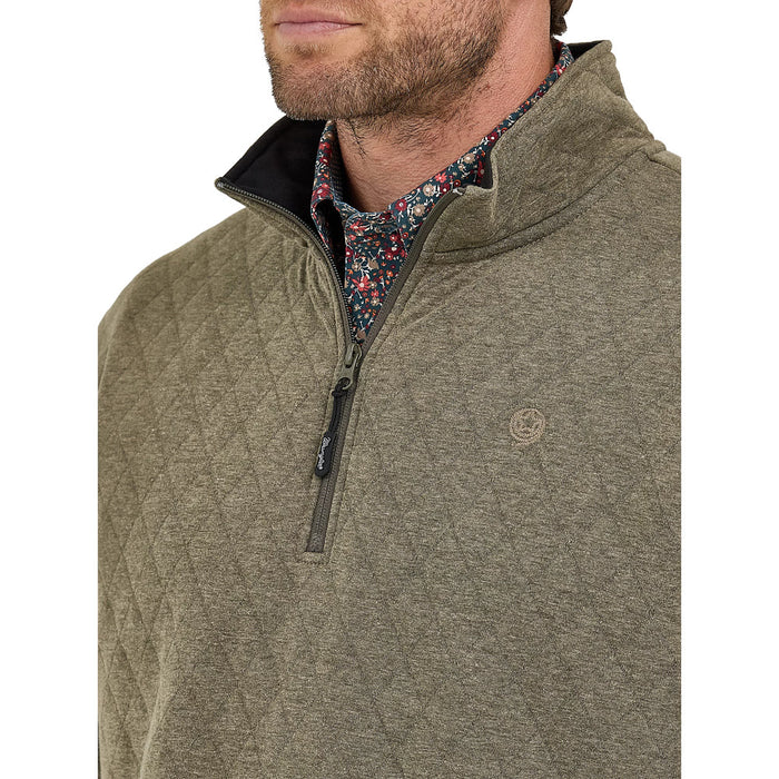 Wrangler Men's George Strait Olive 1/4 Zip Pullover