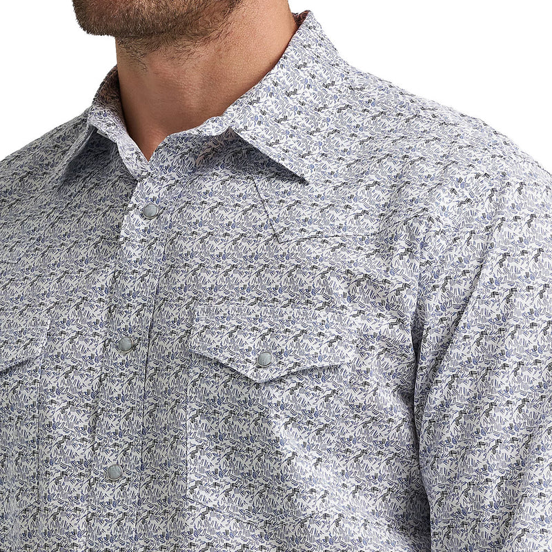 Wrangler Men's Blue Print 20X Competition Shirt