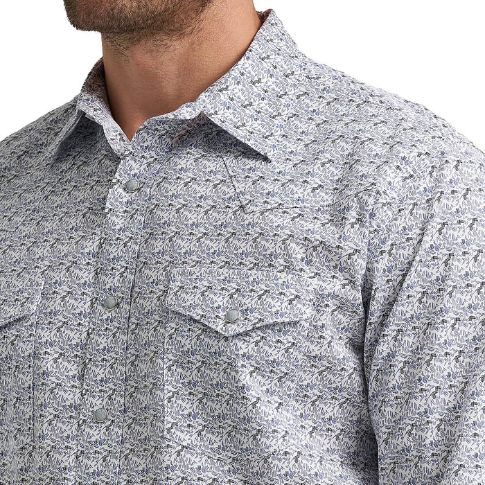 Wrangler Men's Blue Print 20X Competition Shirt
