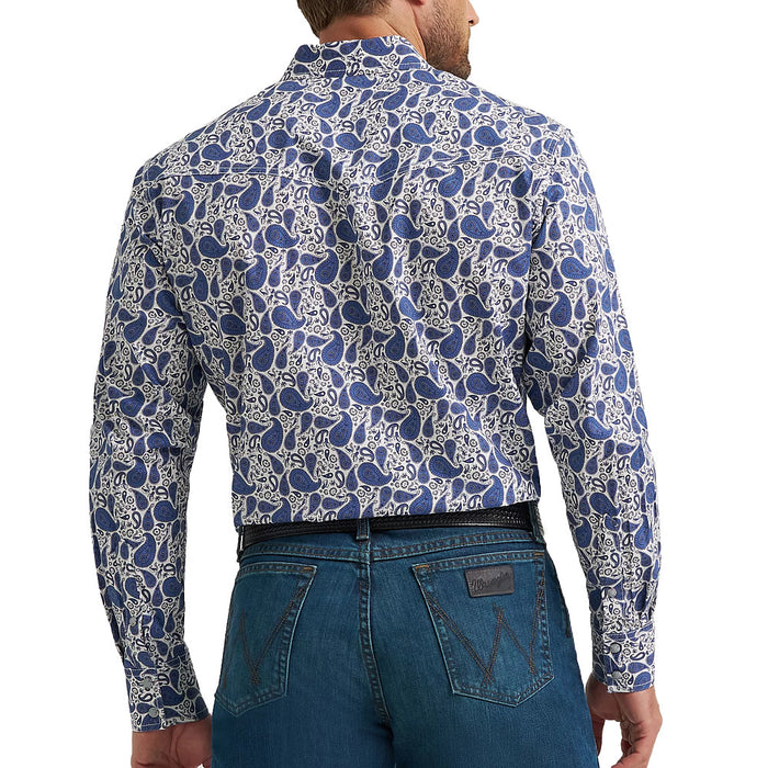 Wrangler Men's Blue Paisley 20X Competition Shirt