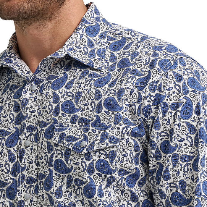 Wrangler Men's Blue Paisley 20X Competition Shirt