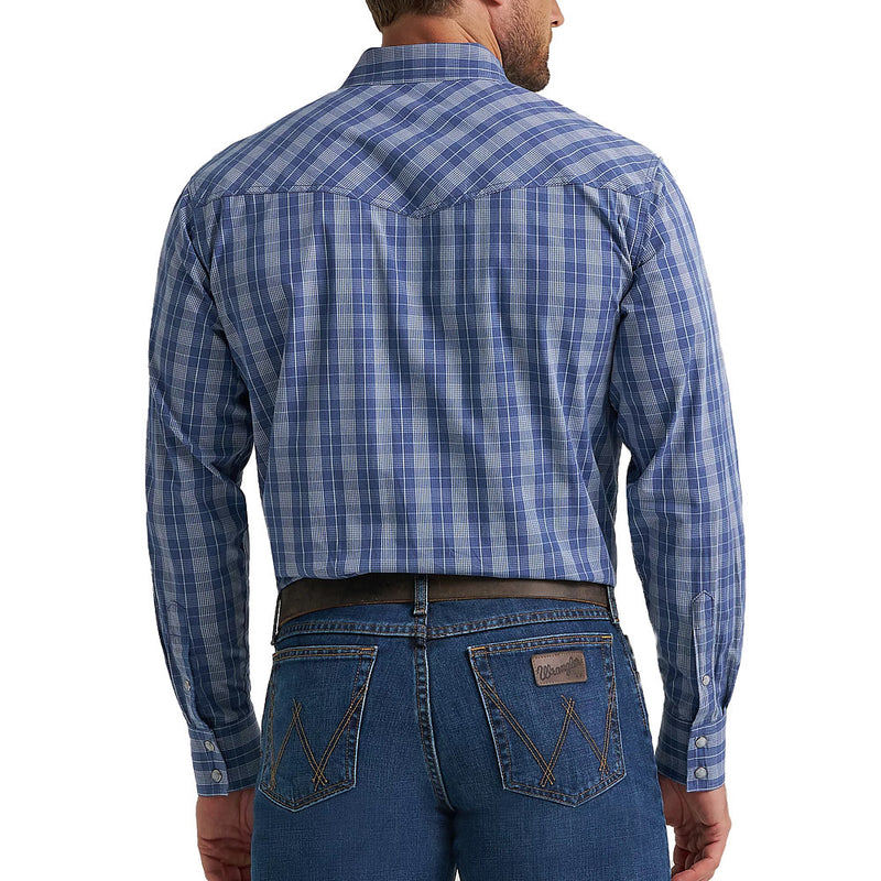 Wrangler Men's Blue Plaid 20X Competition Shirt
