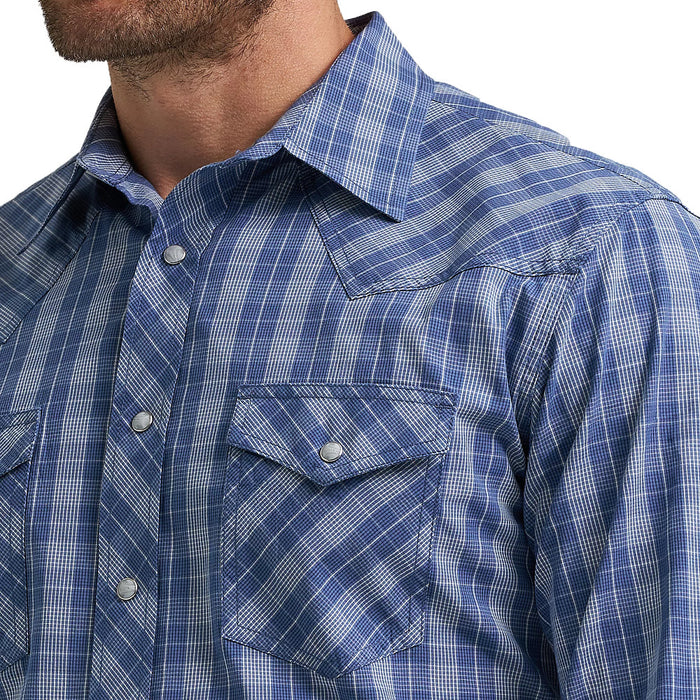 Wrangler Men's Blue Plaid 20X Competition Shirt