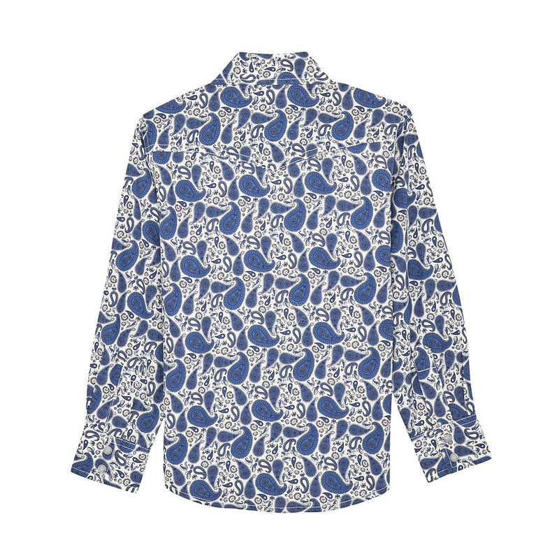 Wrangler Boy's 20X Advanced Comfort Blue Paisley Shirt