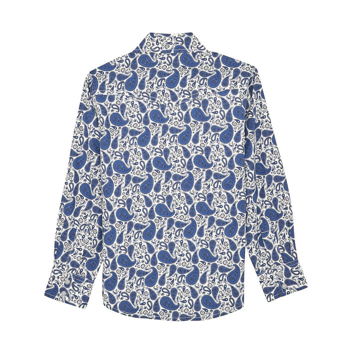 Wrangler Boy's 20X Advanced Comfort Blue Paisley Shirt