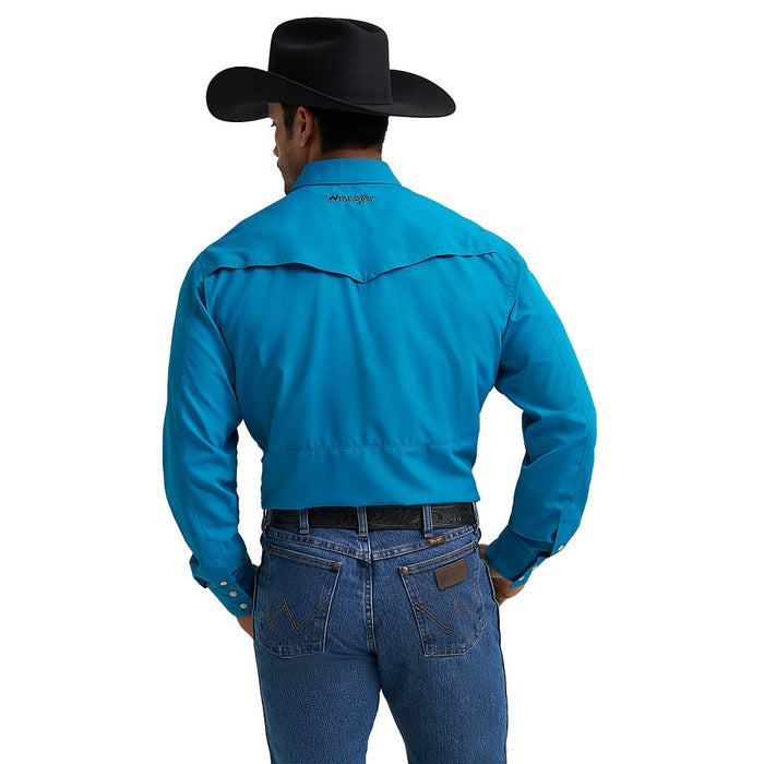 Wrangler Men's Long Sleeve Teal Performance Shirt