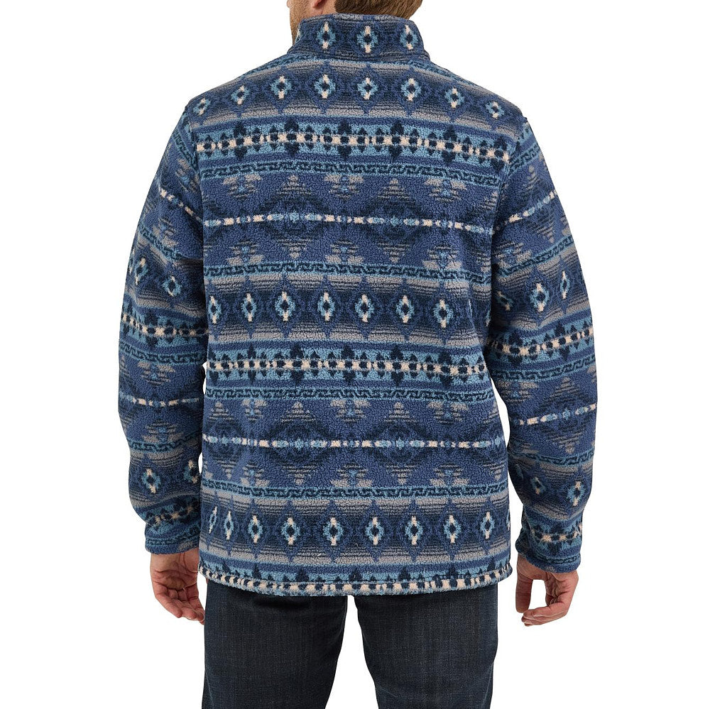 Wrangler Men's Vintage Indigo Sherpa 1/4 Zip Pullover