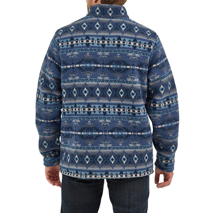 Wrangler Men's Vintage Indigo Sherpa 1/4 Zip Pullover