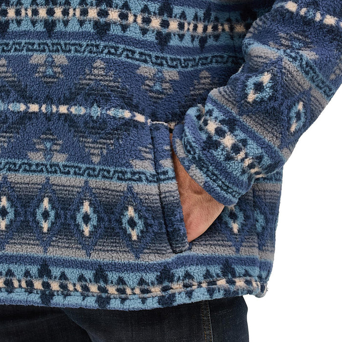 Wrangler Men's Vintage Indigo Sherpa 1/4 Zip Pullover