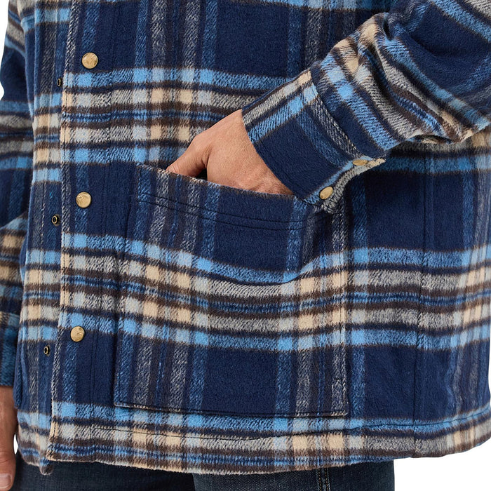 Wrangler Men's Navy Plaid Lined Shirt Jacket