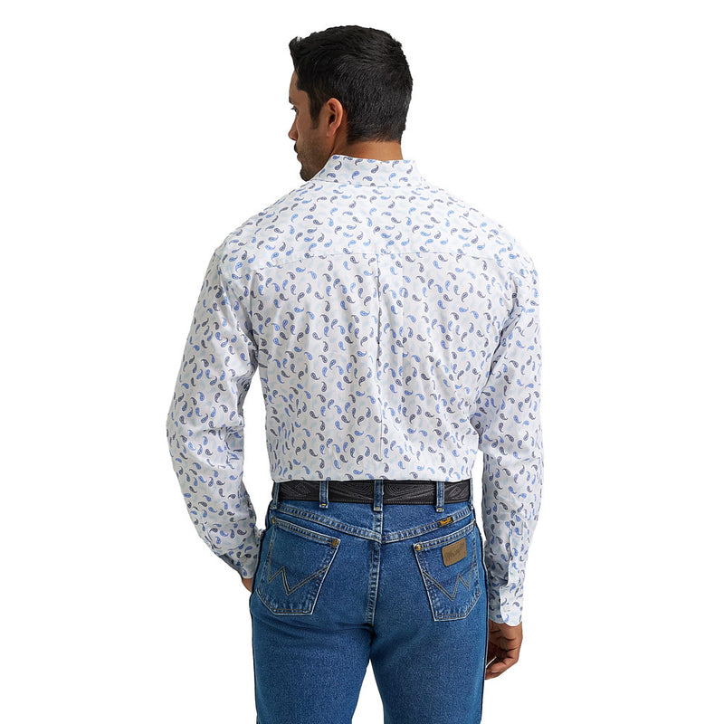 Wrangler Men's George Strait White Paisley Shirt