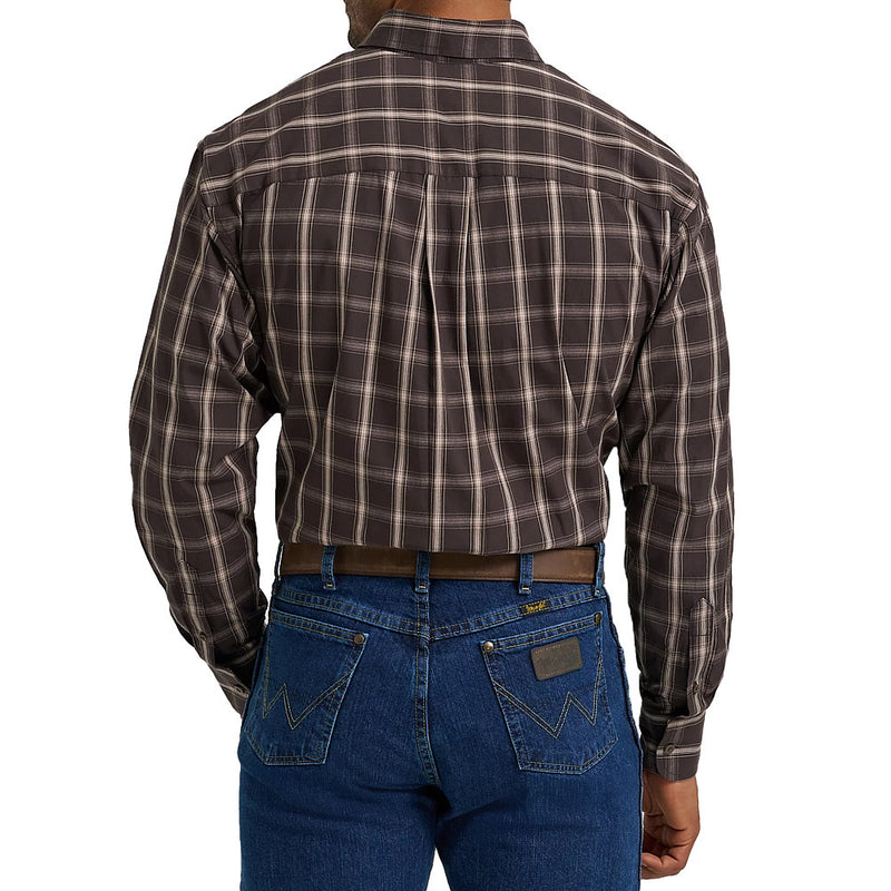 Wrangler Men's George Brown Plaid Shirt