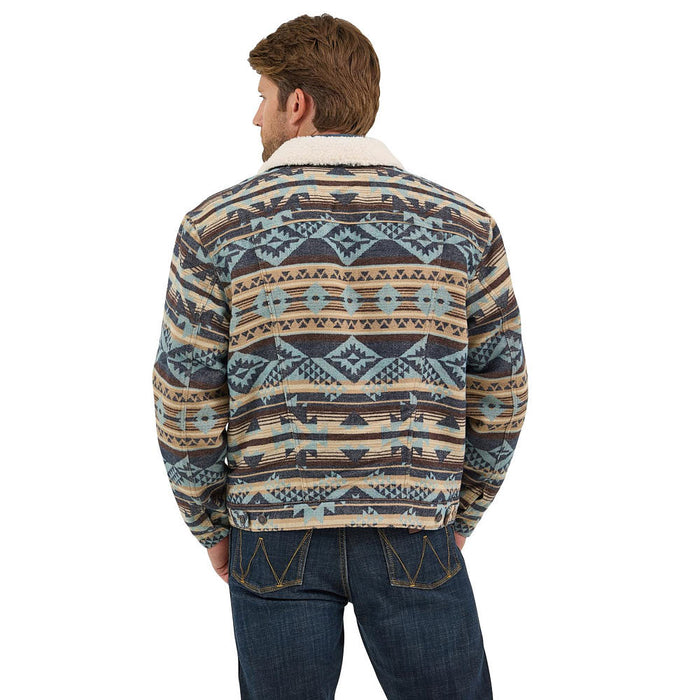 Wrangler Men's Dark Sapphire Sherpa Jacquard Jacket