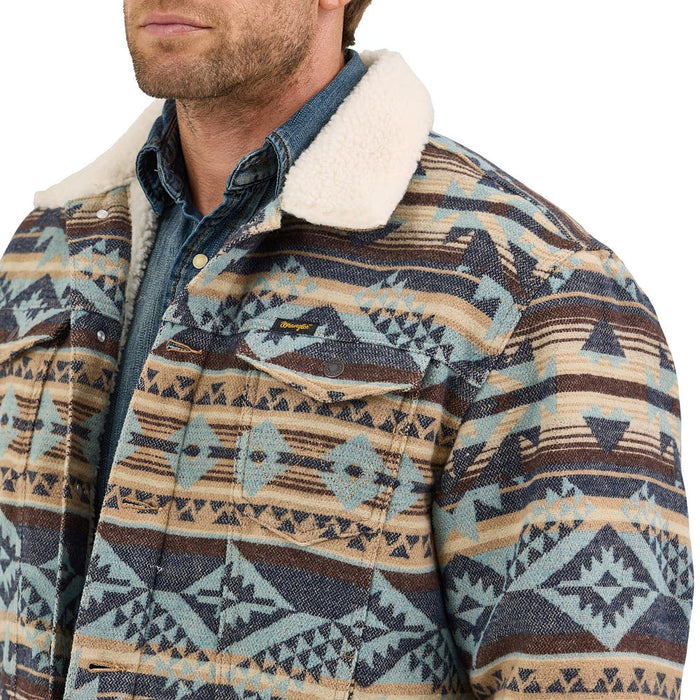 Wrangler Men's Dark Sapphire Sherpa Jacquard Jacket