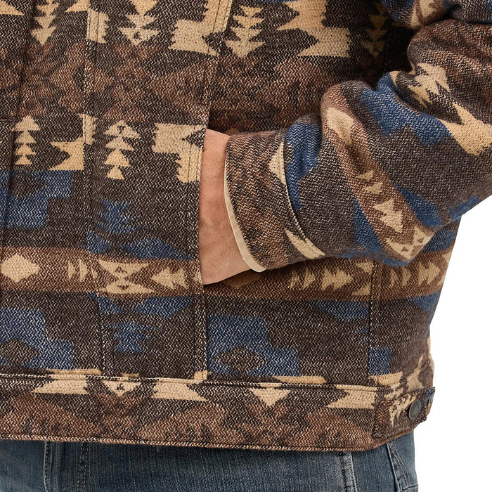 Wrangler Men's Chocolate Torte Sherpa Jacquard Jacket