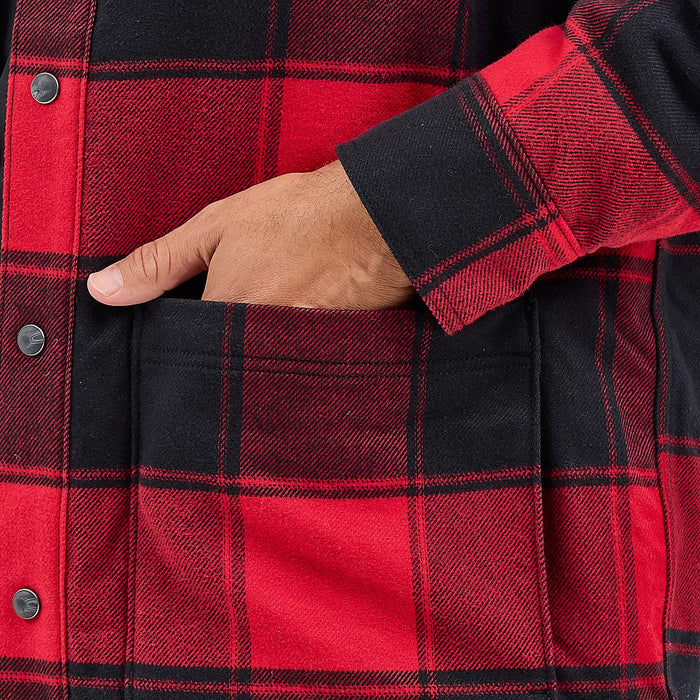 Wrangler Men's Sherpa Lined Flannel Shirt Jacket