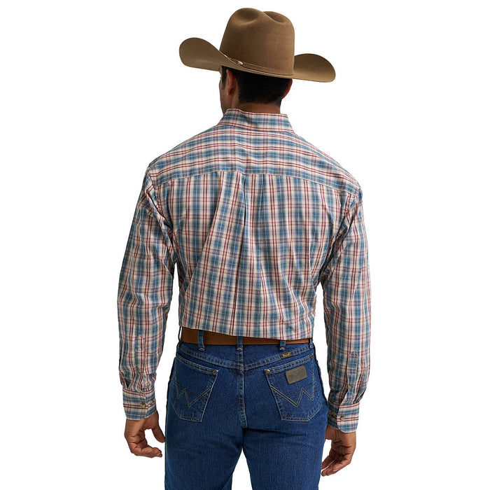 Wrangler Men's George Strait Walnut Plaid Shirt