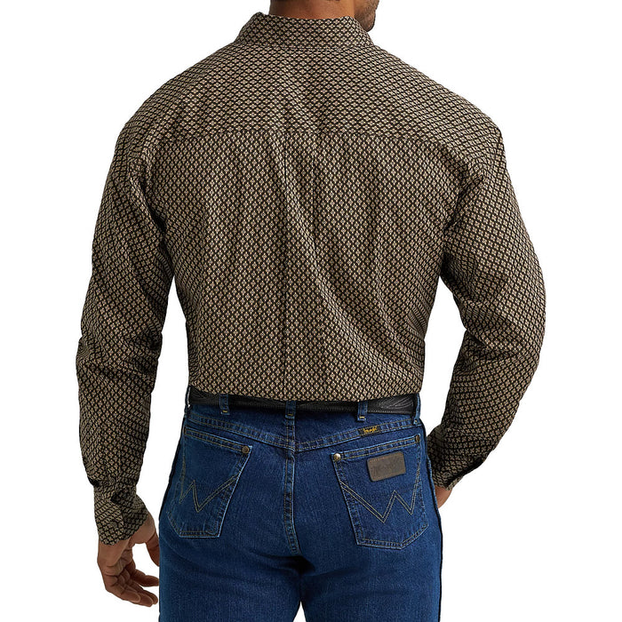 Wrangler Men's George Strait Brown Print Shirt