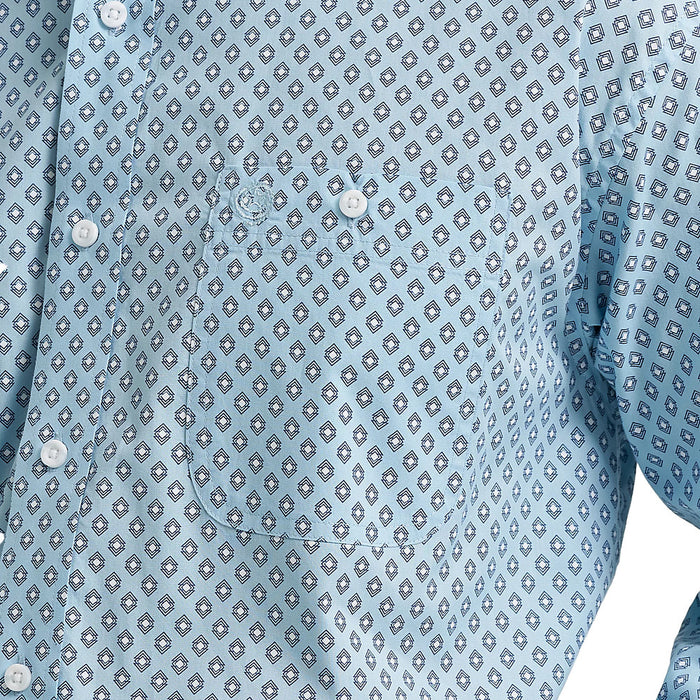 Wrangler Men's George Strait Blue Print Shirt