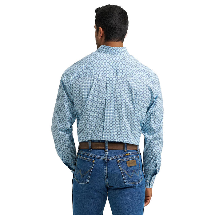 Wrangler Men's George Strait Blue Print Shirt