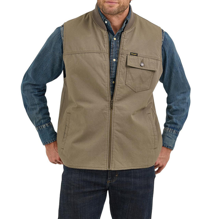 Wrangler Men's Bungee Cord Taupe Lined Vest