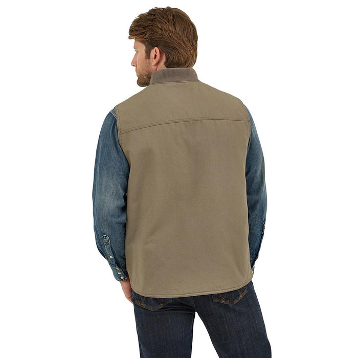 Wrangler Men's Bungee Cord Taupe Lined Vest