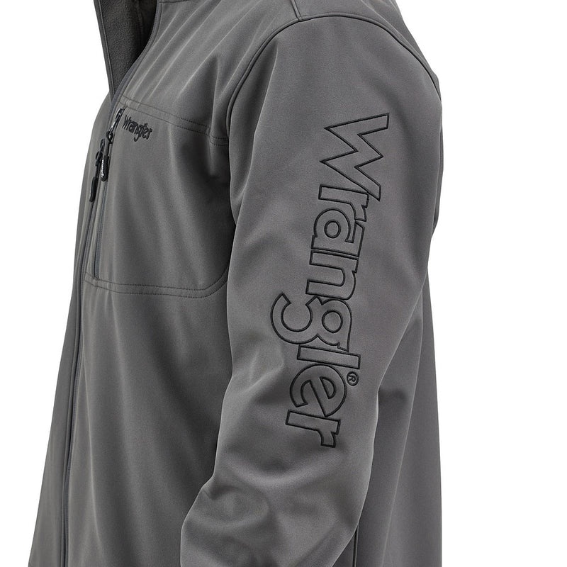 Wrangler Men's Dark Shadow Grey Logo Trail Jacket