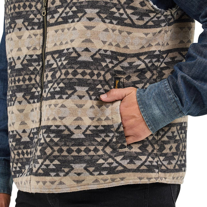 Wrangler Men's Sherpa Lined Jacquard Vest