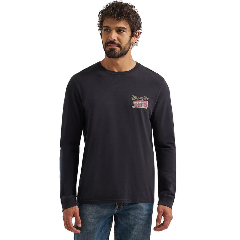 Wrangler Men's Black Beauty Long Sleeve Graphic Tee Shirt