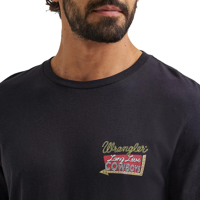 Wrangler Men's Black Beauty Long Sleeve Graphic Tee Shirt