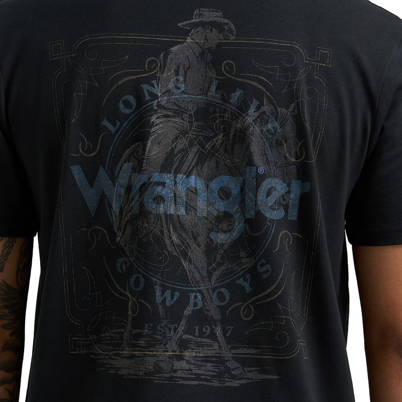 Wrangler Men's Cowboy Black Graphic Tee Shirt