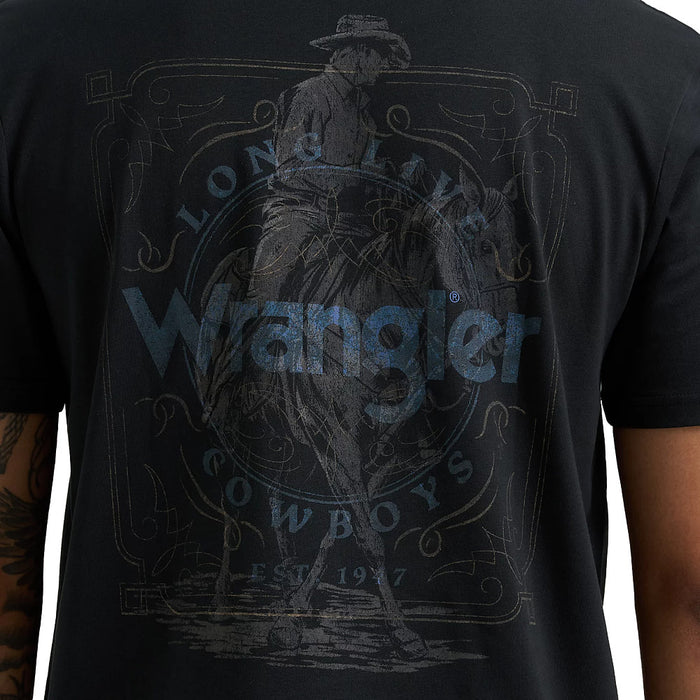 Wrangler Men's Cowboy Black Graphic Tee Shirt