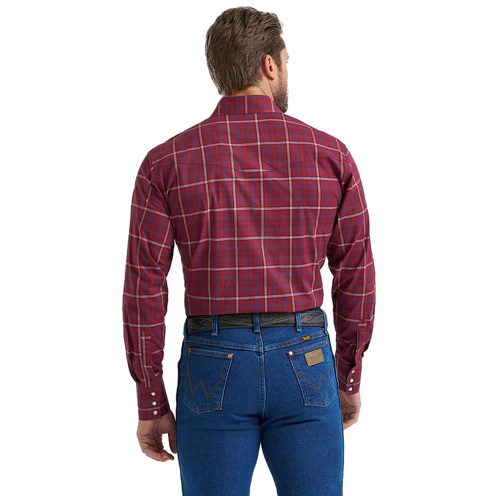 Wrangler Men's Burgundy Wrinkle Resist Shirt