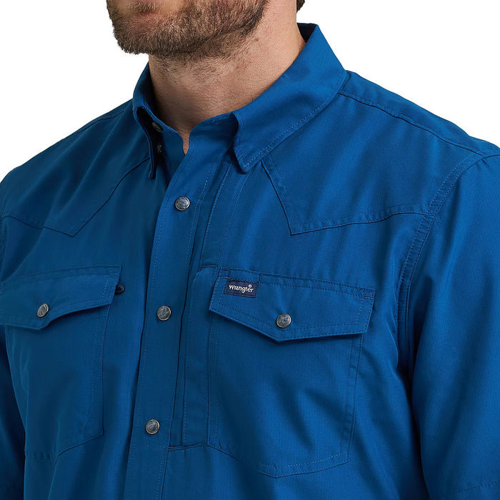 Wrangler Men's Blue Short Sleeve Performance Shirt