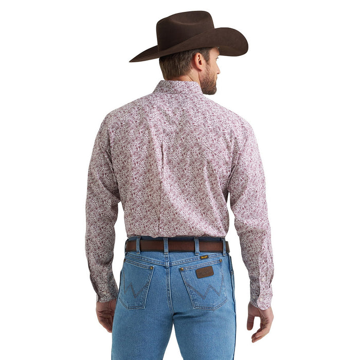 Wrangler Men's Classic Burgundy Paisley Print Shirt