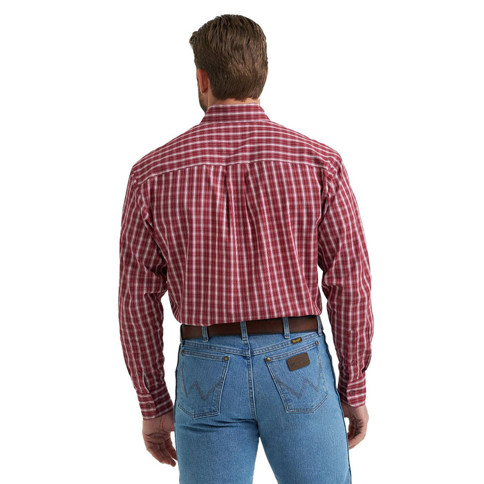 Wrangler Men's Classic Burgundy Plaid Shirt
