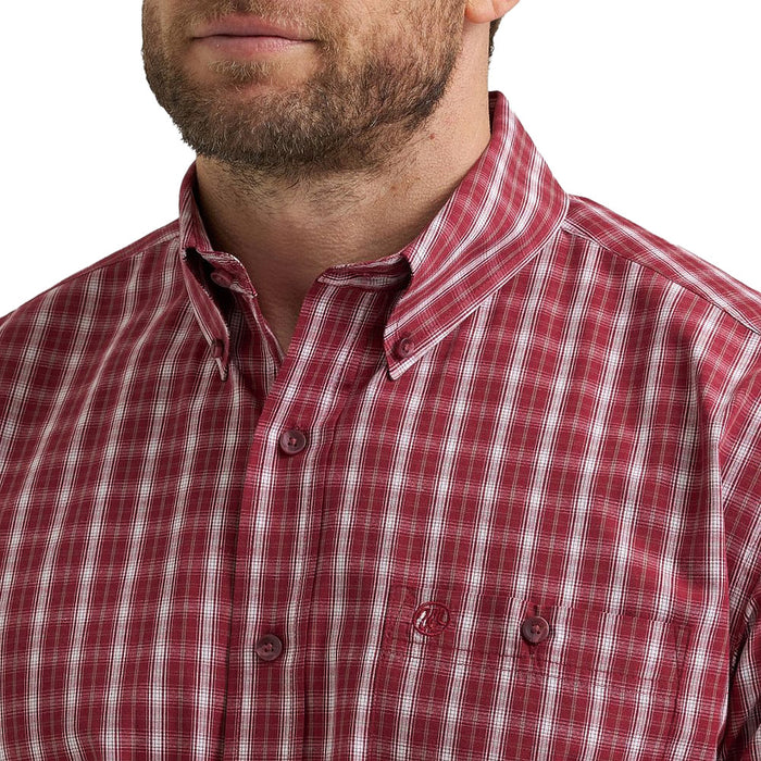 Wrangler Men's Classic Burgundy Plaid Shirt