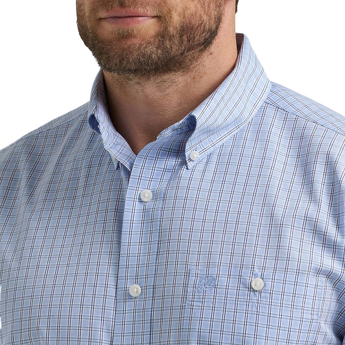 Wrangler Men's Classic Blue Plaid Shirt