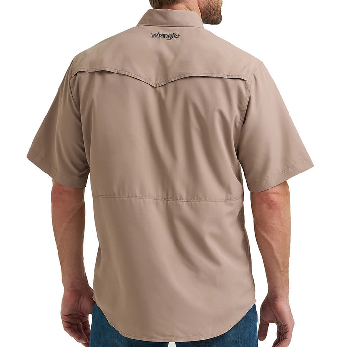 Wrangler Men's Tan Short Sleeve Performance Shirt
