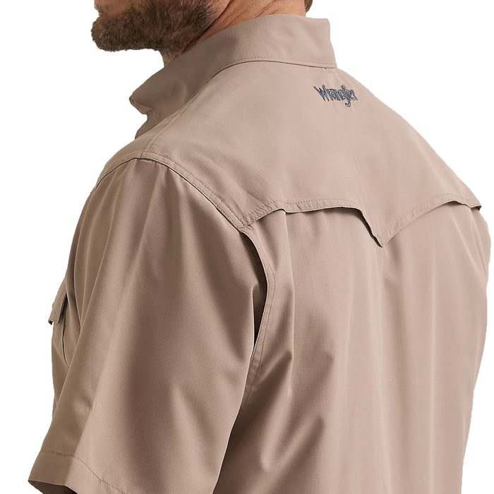 Wrangler Men's Tan Short Sleeve Performance Shirt