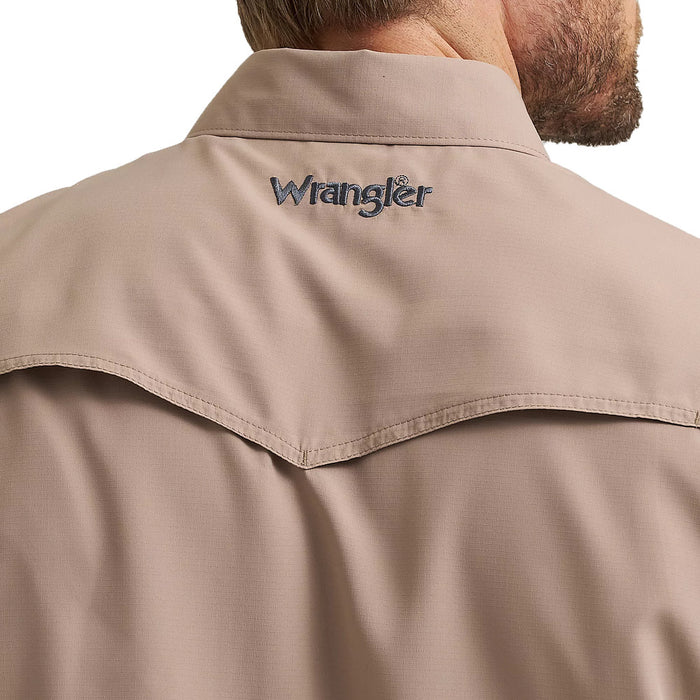 Wrangler Men's Tan Short Sleeve Performance Shirt