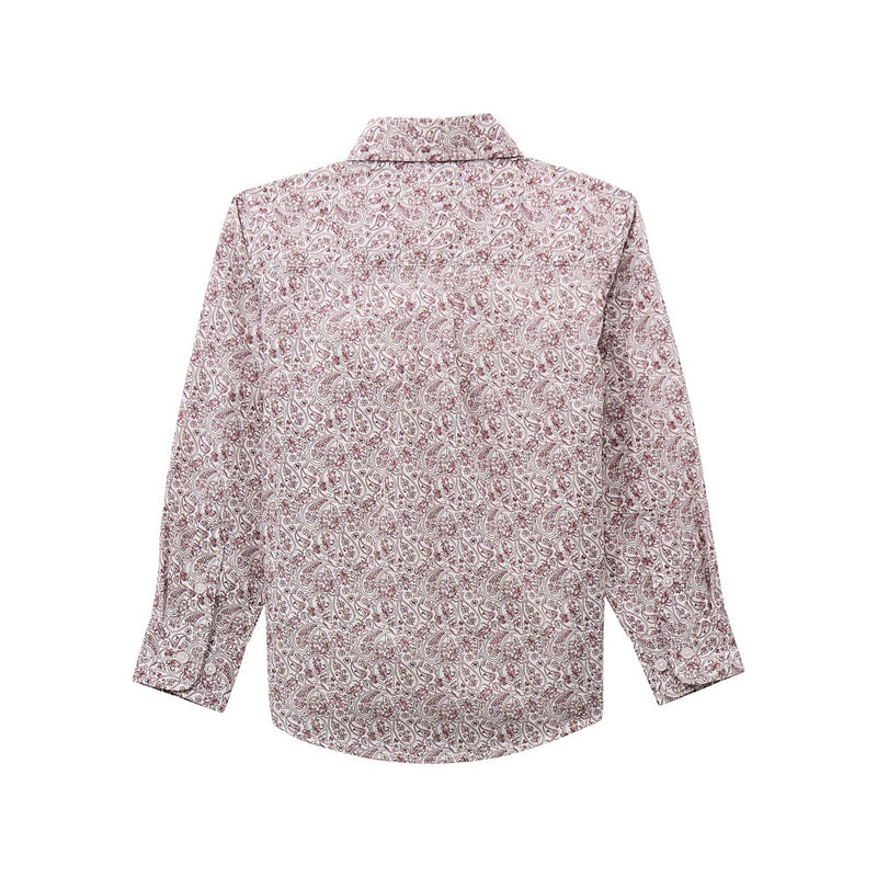 Wrangler Boy's Classic Burgundy Print Shirt