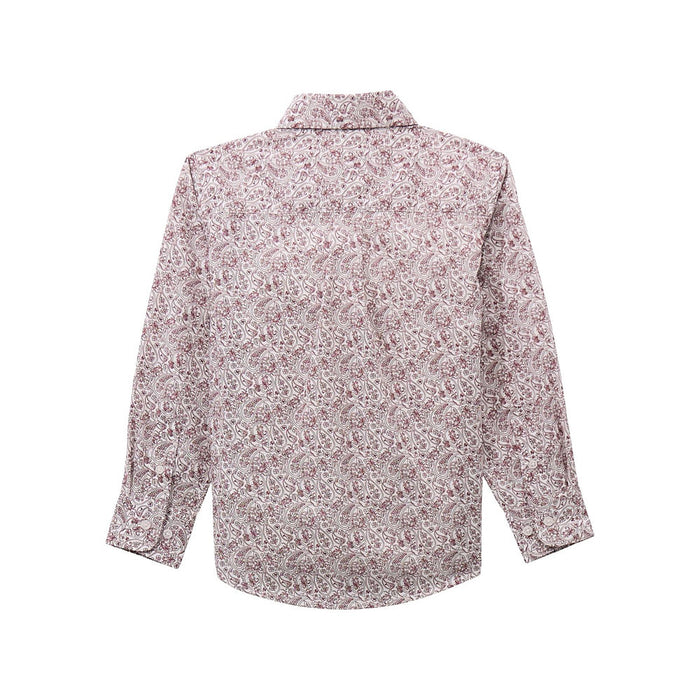 Wrangler Boy's Classic Burgundy Print Shirt