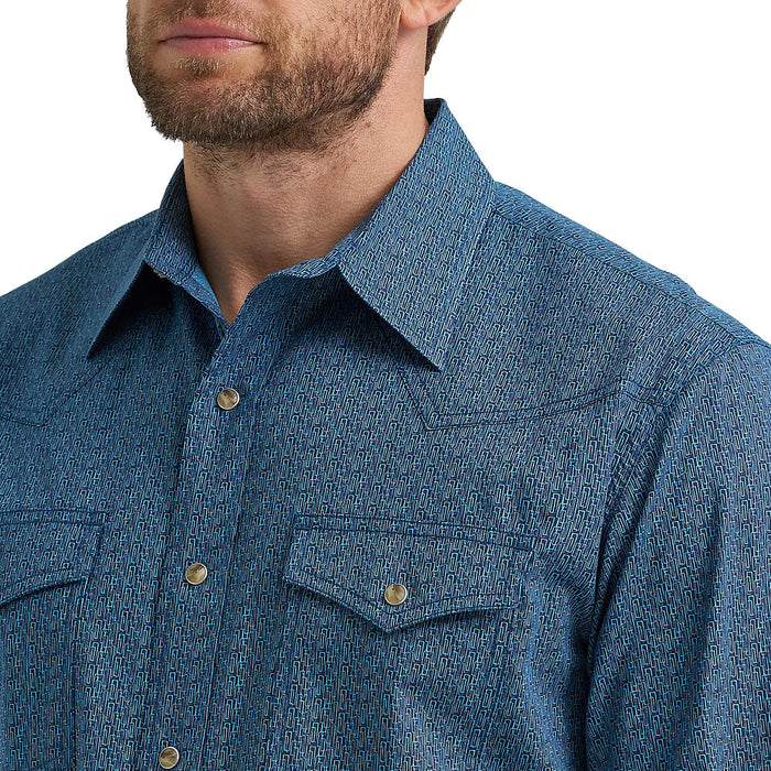 Wrangler Men's 20X Blue Print Shirt