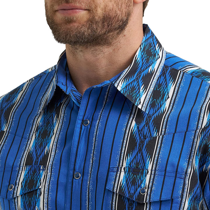 Wrangler Men's Blue Checotah Western Snap Shirt
