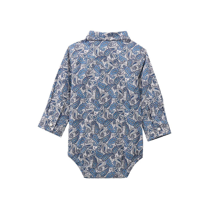 Wrangler Baby Boy's Blue Paisley Onesie