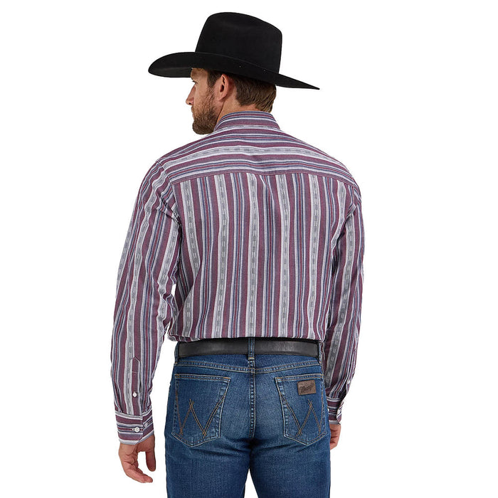 Wrangler Men's Cody Johnson Mauve Striped Shirt